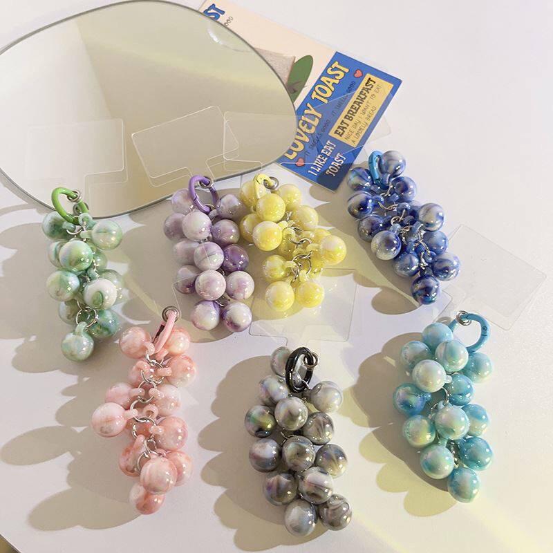 高颜值渐变色系手工串珠挂饰短款配件通用手机壳便捷手机挂绳配饰
