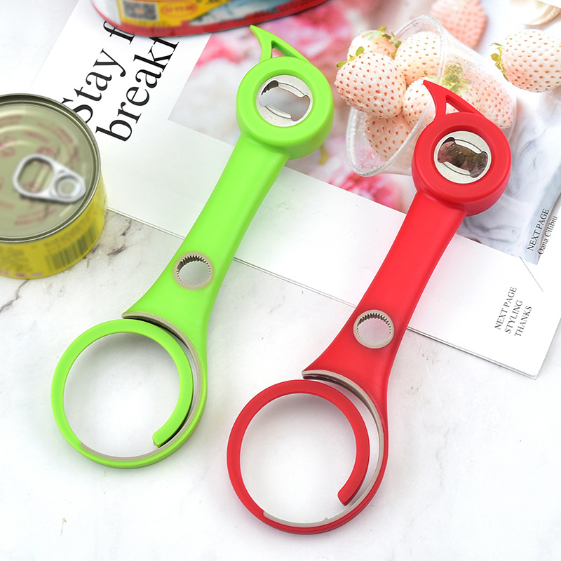 厨房小工具 创意一多功能啤酒不锈钢开瓶器开罐器 塑料拧盖器