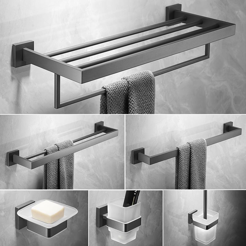 不锈钢枪灰色浴巾架浴室置物架卫生间毛巾架套装纸巾架毛巾杆酒店