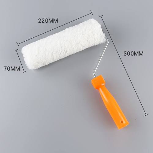 滚筒刷9寸白棉线 加长加粗毛无死角纤维化纤刷滚子黄柄把漆