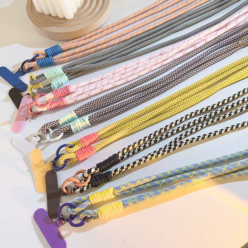 韩系ins彩色多巴胺编织款手机挂绳斜跨背带跨链挂脖链条手机通用