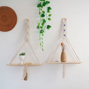 北欧风手工编织挂毯简约置物架卧室民宿儿童房装饰品墙上挂饰品