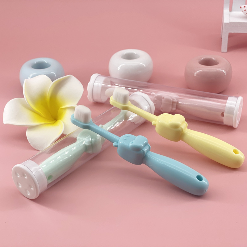 儿童卡通软毛牙刷可爱河马柔软万根毛牙刷深入清洁