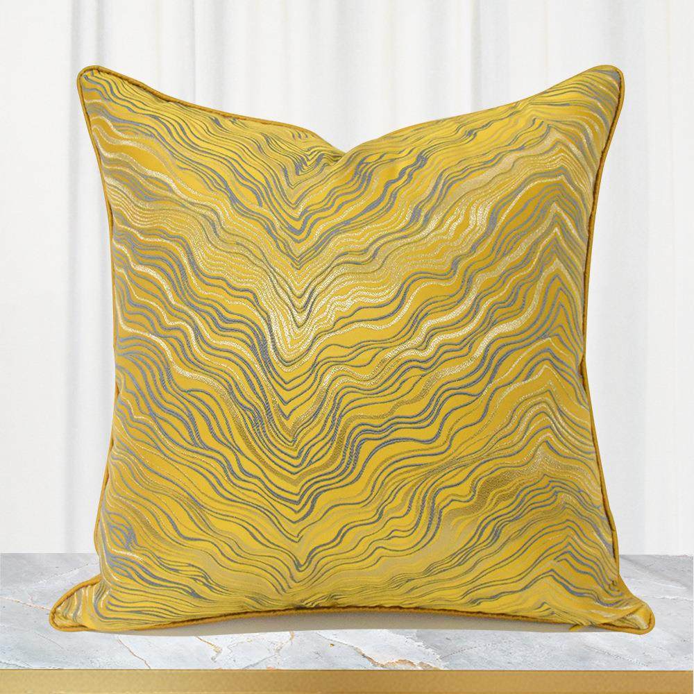 黄色现代简约波纹样板房酒店抱枕套轻奢条纹图案沙发客厅床头靠枕,居家布艺,靠垫/抱枕,淘宝优惠券,粉丝福利购,淘宝优惠卷