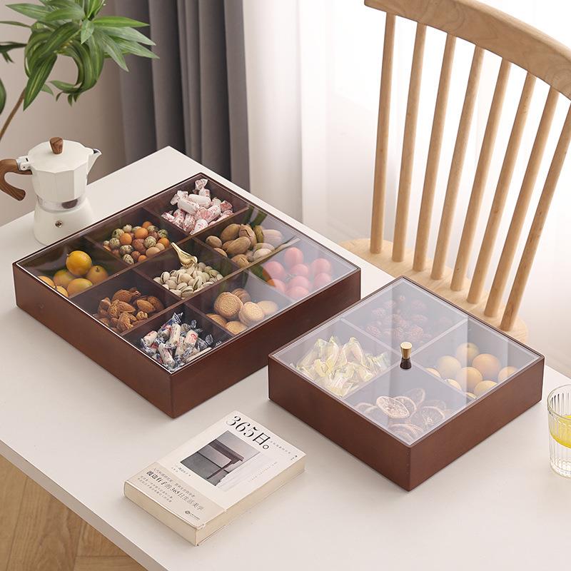 九宫格干果盘水果零食盘客厅家用点心托盘分格盘糖果坚果瓜子拼盘