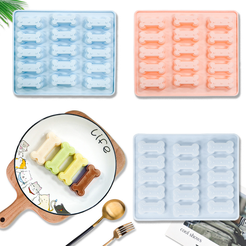 15连骨头形状硅胶模具婴儿辅食蛋糕巧克力法式西点烘焙工具