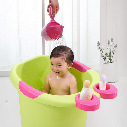 母婴用品婴幼儿洗发杯花洒小熊洗头水瓢子塑料水勺宝宝洗头杯