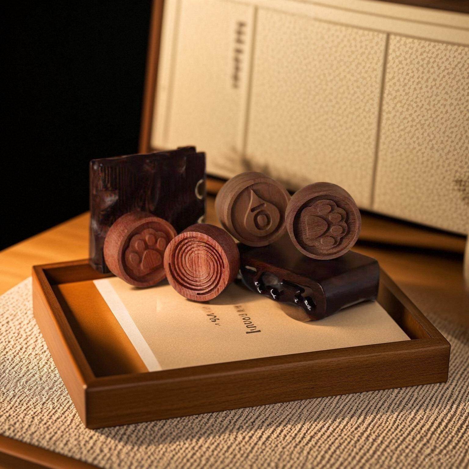 胡桃木花梨木扩香木摆件车载香薰扩香器室内无火香薰装饰工艺品定