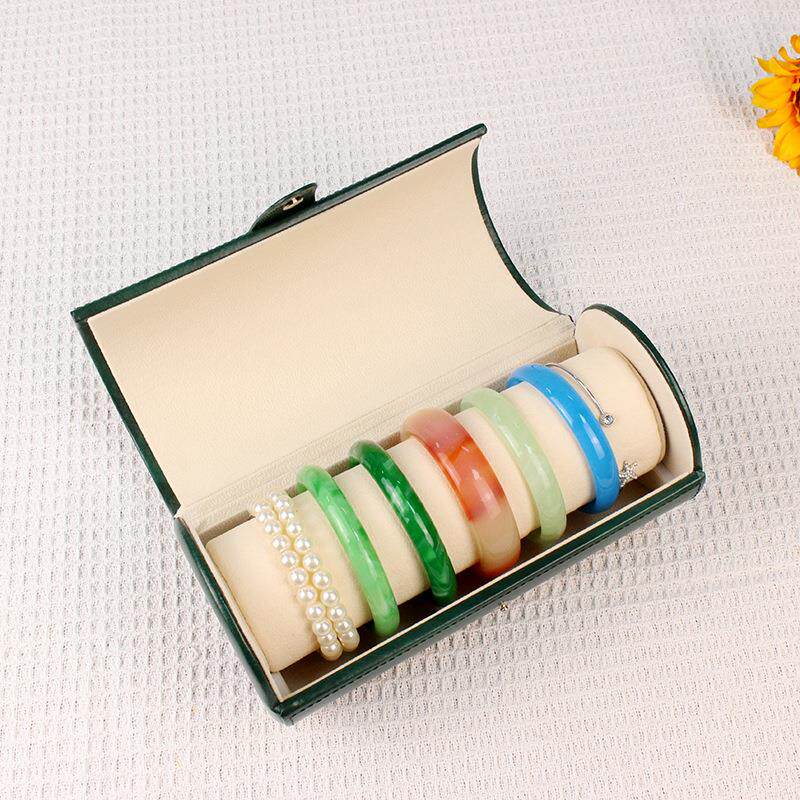 现货PU皮质手链收纳盒大容量便携手镯手串收纳防尘手饰收纳盒