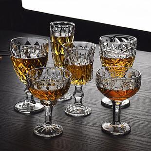 玻璃红酒杯香槟杯蝶形香槟杯刻花酒杯高脚杯钻石酒杯浮雕杯红酒杯