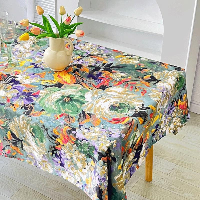 美式轻奢复古防水防油餐桌布高级感ins风茶几布家用长方形台布定