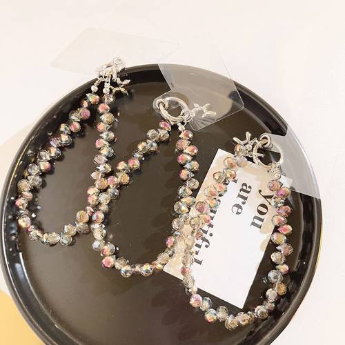 复古diy透色串珠手机链吊坠饰品ccd相机小众手机挂绳钥匙挂件防丢