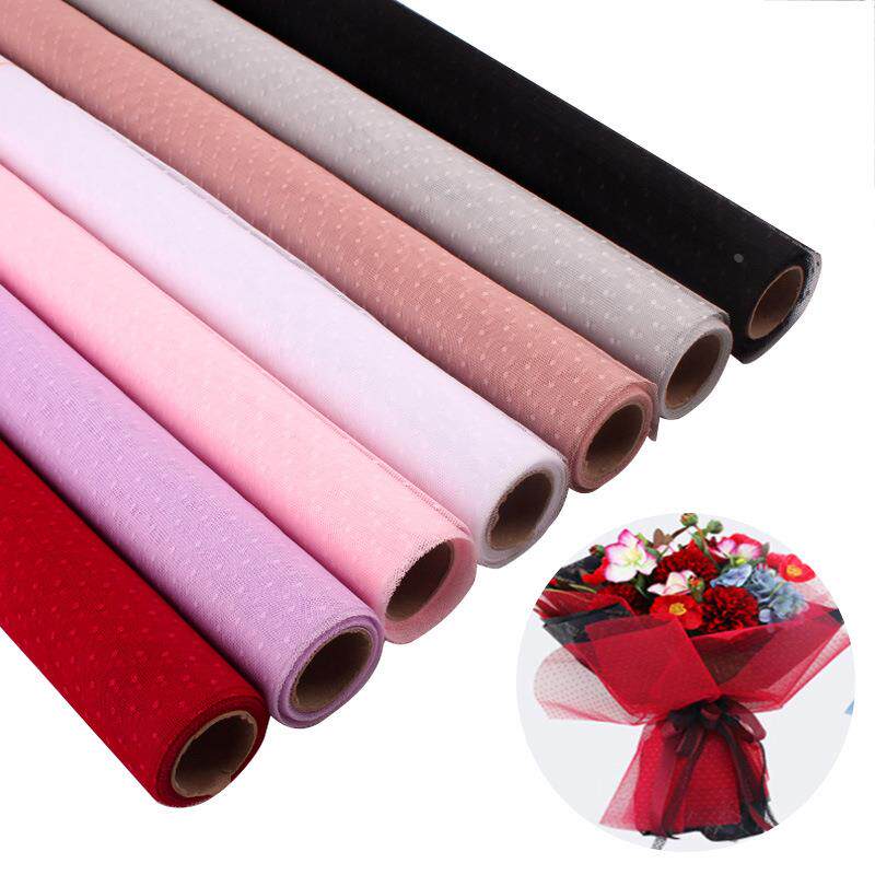 韩式ins点点纱包花网纱鲜花包装纸花束包装材料花店用品定制