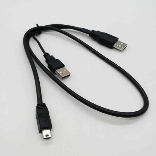 USB硬盘盒电源线 USB移动硬盘数据线2头USB T型口线 2A+T口连接线定制