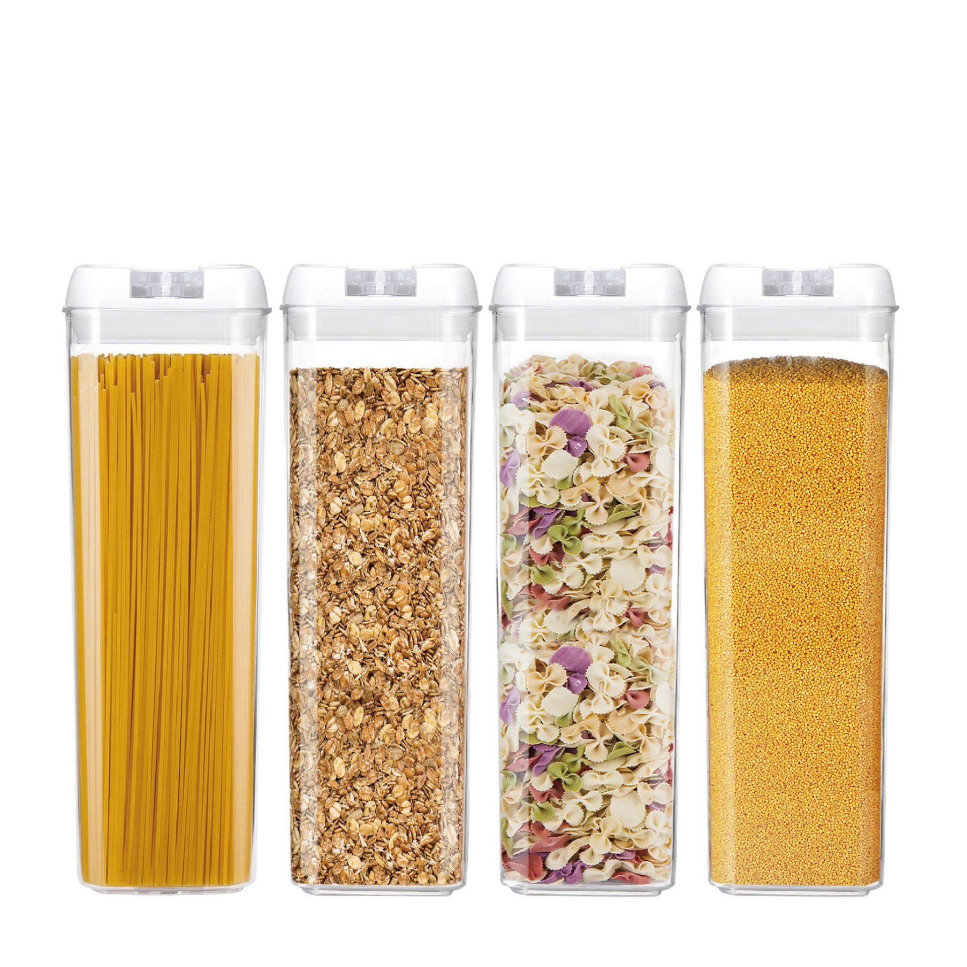 家用厨房透明不含BPA收纳罐1.9L*4四件套谷物密封罐食品储存容器