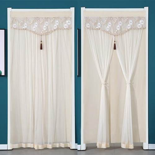 新款 免打孔 家用防蚊纱帘卧室厨房长门帘隔断帘半帘魔术贴隐私帘