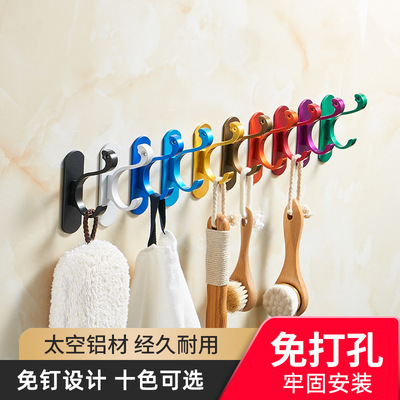 库存尾货清仓 免打孔壁挂墙上衣帽钩粘勾门后浴室阳台彩色挂衣架