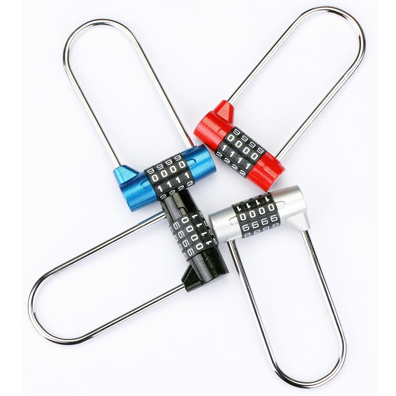 长梁密码锁加长U型锁双把手鞋柜子橱柜推拉门文件柜锁密码锁挂锁