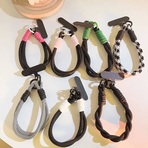 简约ins色双链腕带挂件含夹片短款手机挂绳钥匙扣ccd相机拍立得