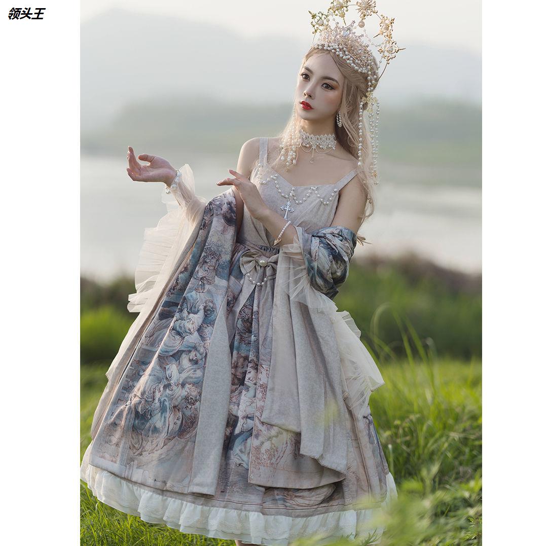 【全款】洛丽塔油画柄宫廷华丽梦幻连衣裙JSK吊带裙Lolita裙子【3