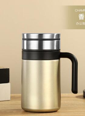 新款高端办公杯带手柄保温杯男士泡茶水杯子刻字印logo纪念礼品杯