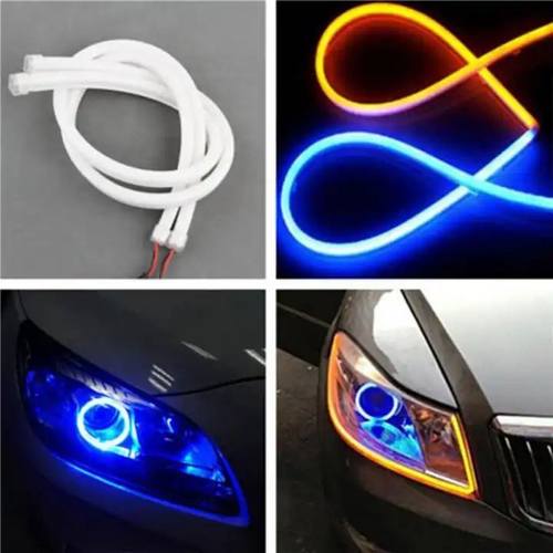 汽车LED导光条带转向泪眼日行灯单色眉灯高亮LED装饰软灯条
