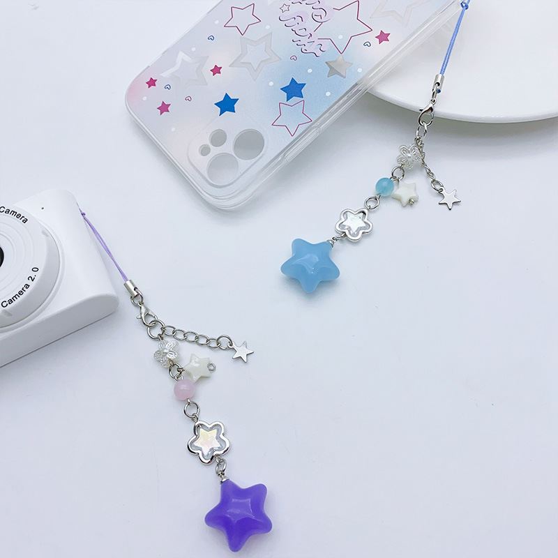 创意卡通果冻胖五角星手机链百搭咕本咕卡链甜亚风ccd相机挂链