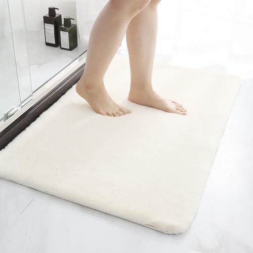 外贸款仿兔毛绒浴室厨房卧室家居茶几地毯床边门口进门地垫定制