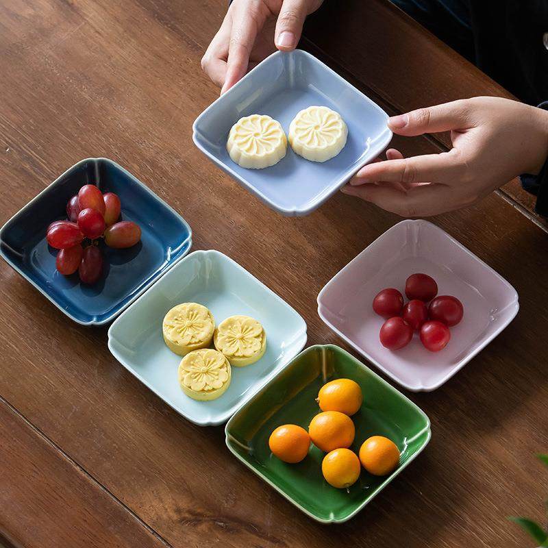 家用陶瓷干果碟日式水果盘茶室客厅点心盘小吃坚果茶点盘零食盘子