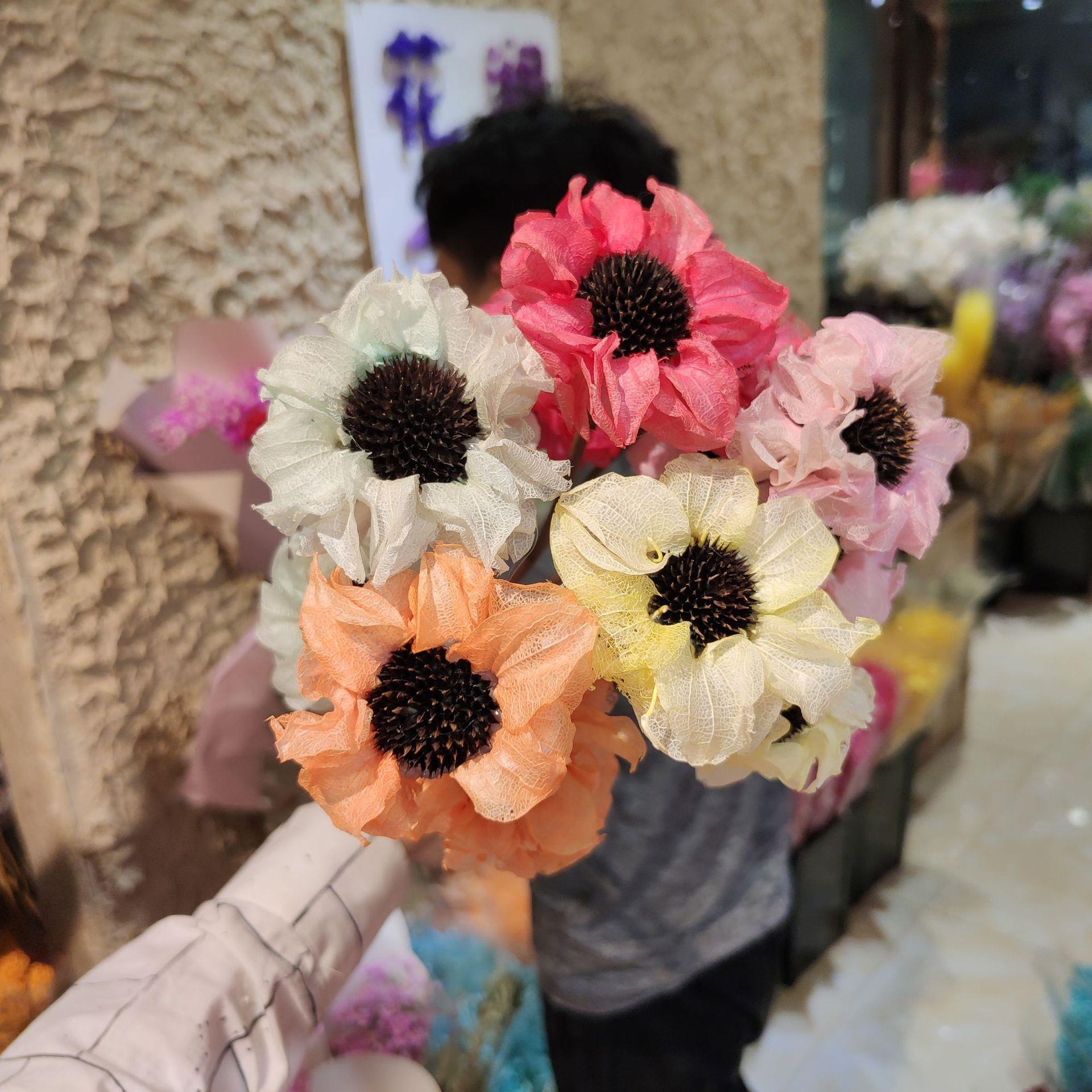 芙蓉花干花 组合干花芙蓉花 送礼花艺婚庆园艺装饰摆件定制