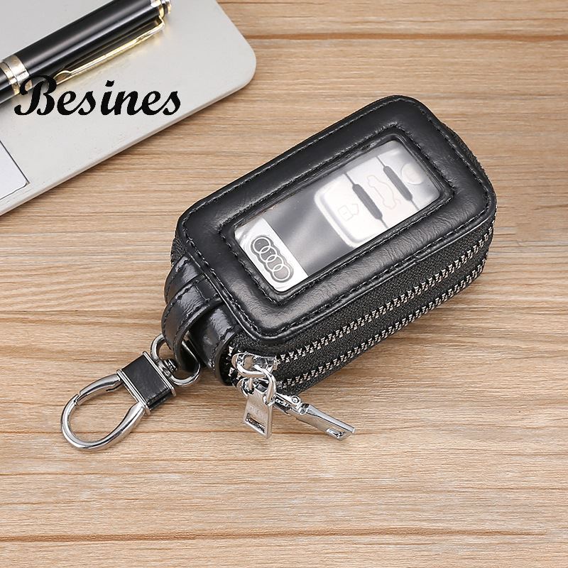 新高档次男女式汽车遥控器拉链钥匙包便捷挂钩复古精致设计锁匙包