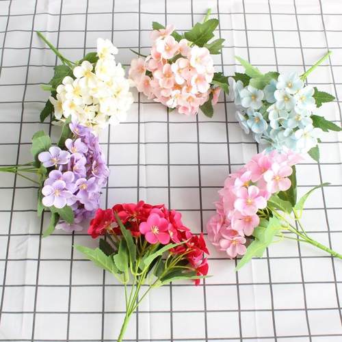 5叉海棠绣球仿真花束花亚马逊ins花艺仿真花绢花假花装厂家定制