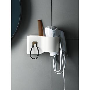 家用卫生间厕所置物架挂电吹风机架收纳架免打孔壁挂多用途风筒架