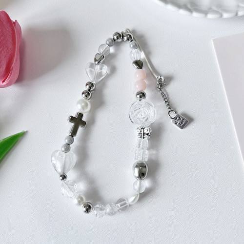 新款原创金属银白色手机链手腕ccd相机链白色ccd挂绳百搭相机挂饰