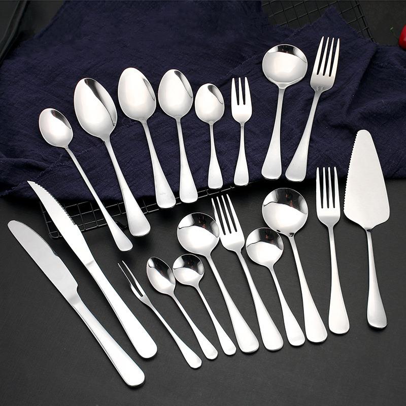 1010不锈钢牛排刀叉勺套装咖啡勺子西餐餐具甜品叉勺牛油刀长柄勺