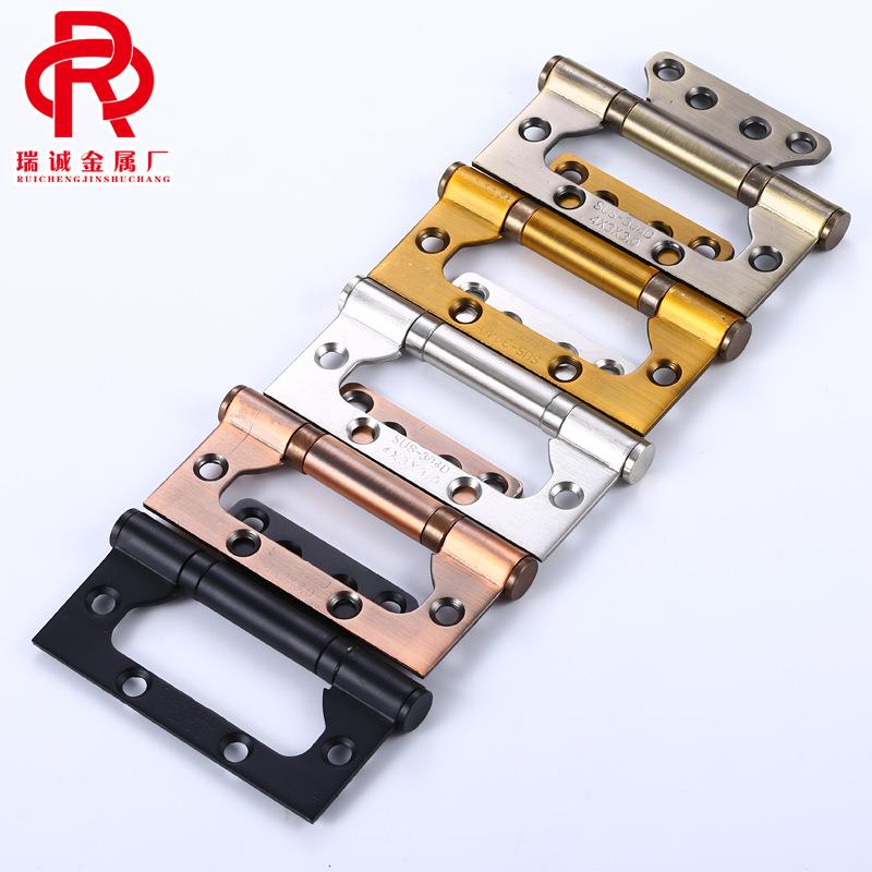 直供镀色4*3*3不锈钢子母合页 室内木门镀色合叶门窗配件定制