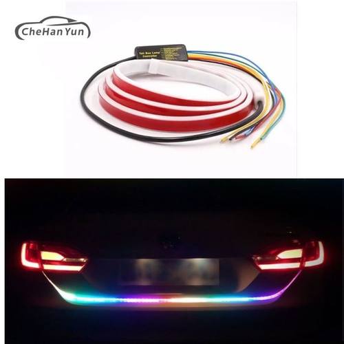 汽车led七彩尾箱流光灯多模式尾箱转向流光跑马灯改装后箱尾灯