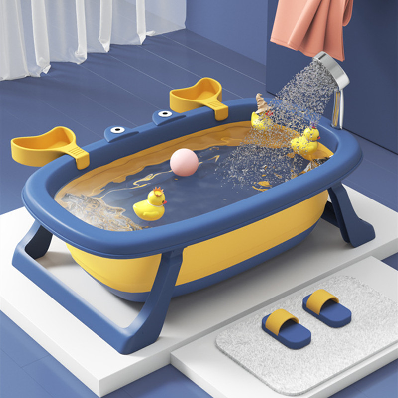 婴儿洗澡盆浴盆宝宝可折叠幼儿坐躺大号浴桶小孩家用新生儿童用品
