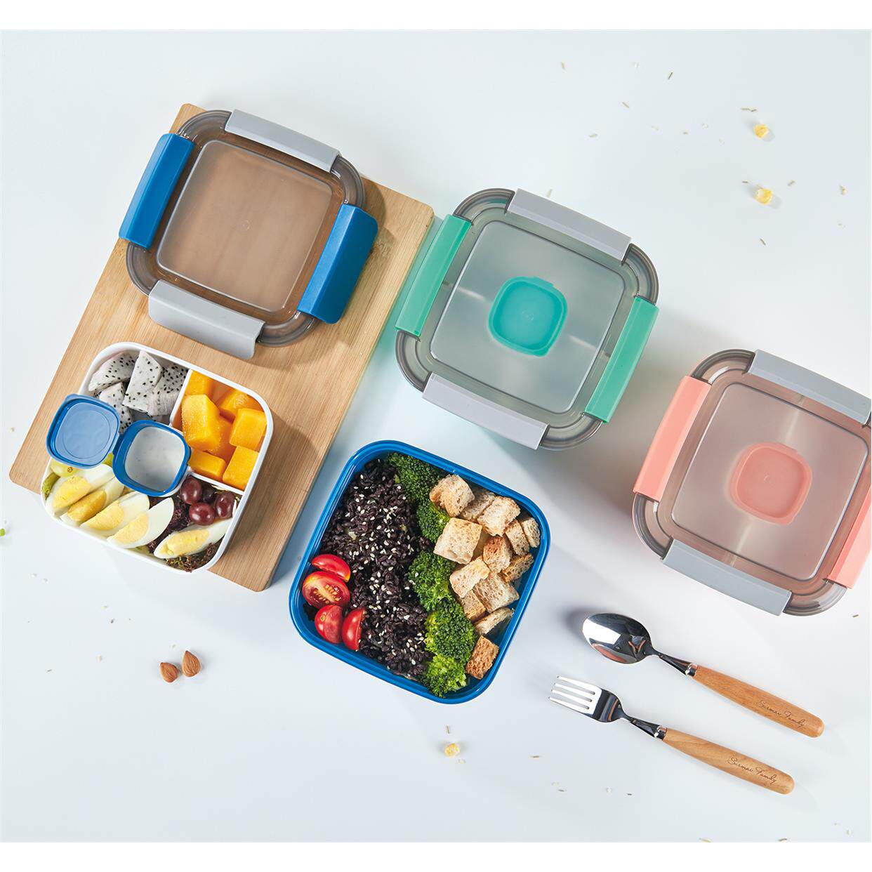 微波炉饭盒便当盒分格大容量学生午餐饭盒环保四面扣冰箱pp保鲜盒