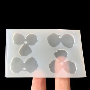 全镜面DIY滴胶模具 中间带孔花瓣硅胶模具 饰品吊坠耳钉手链