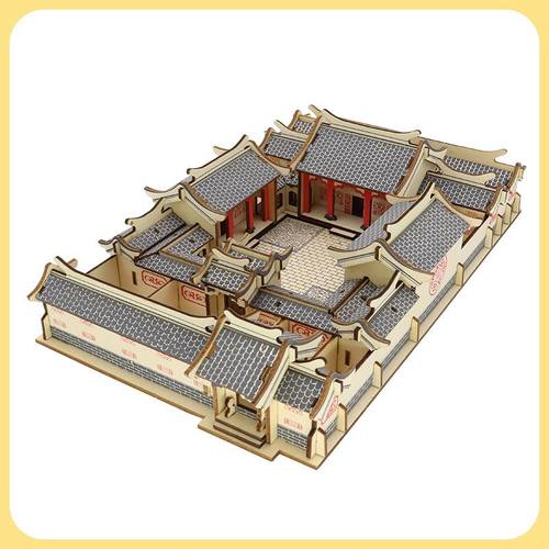 北京院 激光切割木质制立体仿真古建拼图模型童益智拼装玩具