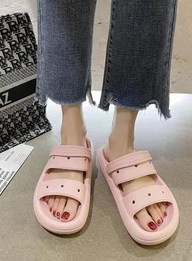 踩屎感外穿软底EVS夏季两穿厚底休闲沙滩百搭简约韩版凉鞋时尚潮
