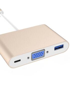 type-c转VGA 1080p 60Hz usb3.0 pd充电手机电脑三合一视频转换器定制