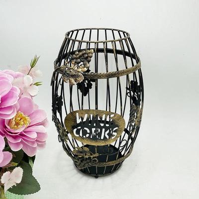 厂家直销红酒塞铁艺收纳筐厨房客厅收纳筐仿古北欧风格工艺品摆件