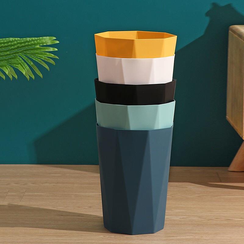 北欧风钻石垃圾桶家用客厅卫生间厨房无盖大号创意卧室办公室纸篓