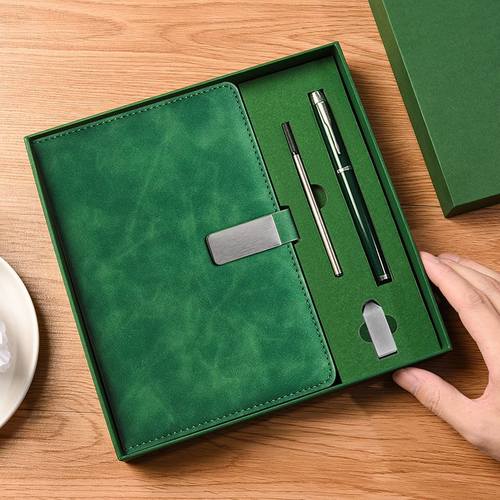 定制笔记本礼盒套装a5商务记事本高颜值简约办公日记本可印LOGO