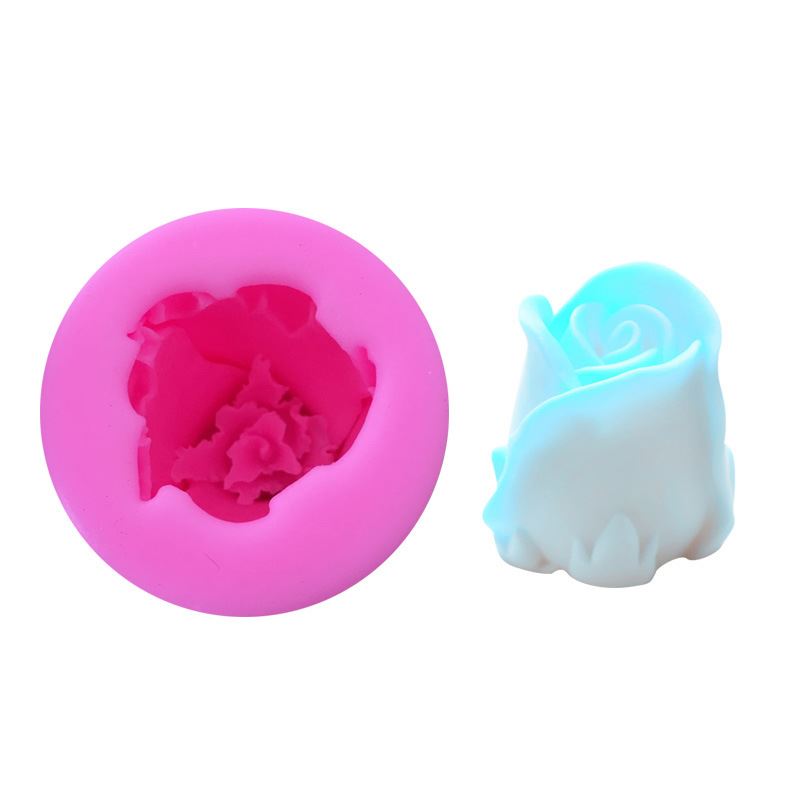 3D玫瑰花朵手工皂蛋糕模具DIY硅胶翻糖烘焙工具 立体冰格巧克力