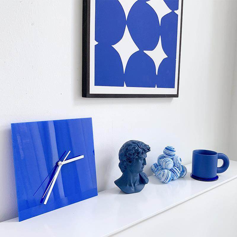 克莱因蓝时钟挂钟工作室背景装饰品拍照道具亚克力半透明摆件花瓶,节庆用品/礼品,装扮布置套餐,淘宝优惠券,粉丝福利购,淘宝优惠卷