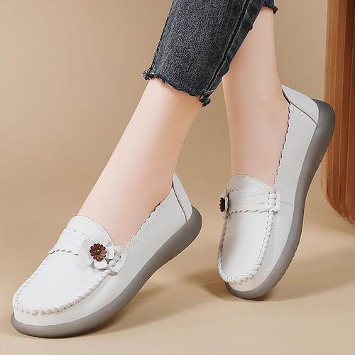 春秋季新款一脚蹬乐福鞋2027新款浅口单鞋女时尚豆豆鞋缝线妈妈鞋