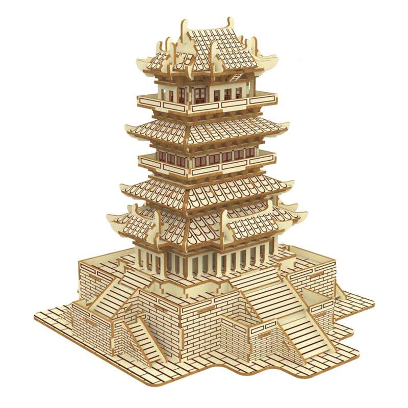 鹳雀楼直销地摊木制3D立体拼图手工课活动礼品益智玩具,玩具/童车/益智/积木/模型,搭建建筑/DIY建筑艺术玩具,淘宝优惠券,粉丝福利购,淘宝优惠卷